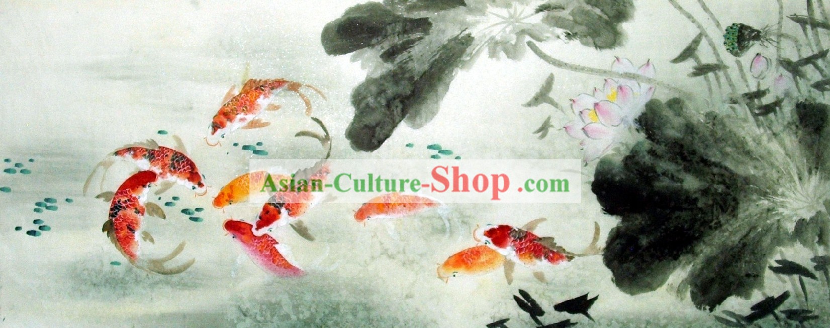 Traditional Chinese Painting Carp by Liu Lanting
