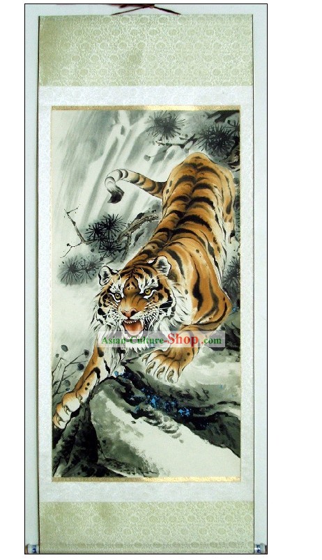 Traditional Chinese Tiger Painting by Lin Mingqing