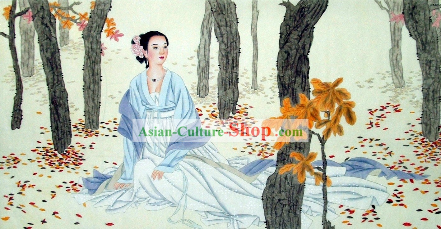 Traditional Chinese Women Paintings by Liu Lanting