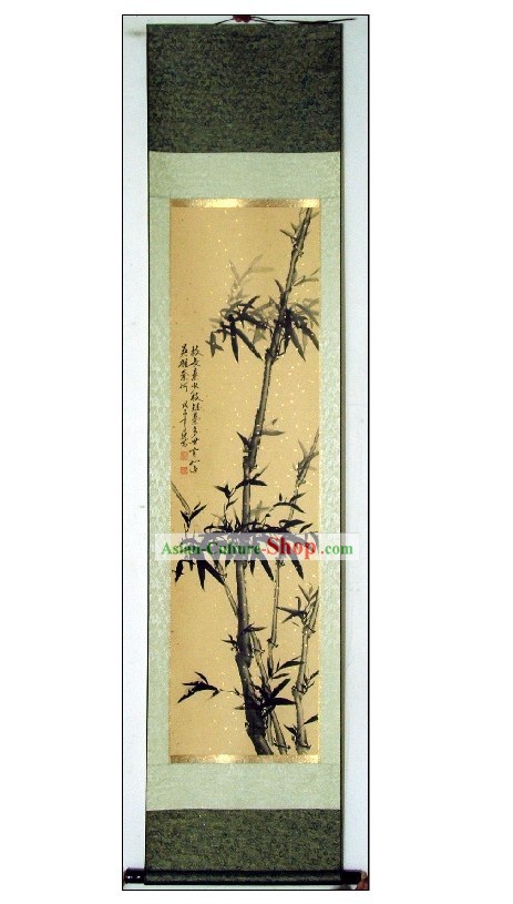 Traditional Chinese Bamboo Painting by Qin Rilong