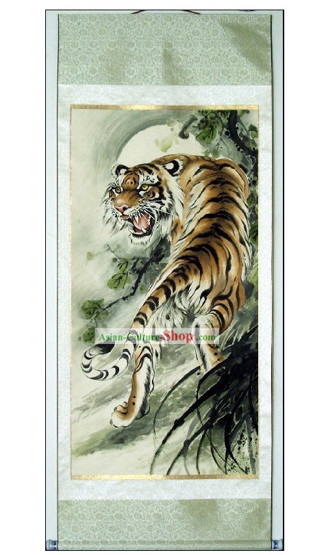Traditional Chinese Tiger King Painting by Lin Mingqing