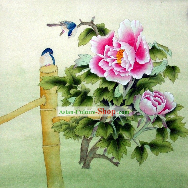 Traditional Chinese Peony Painting by Liu Lanting
