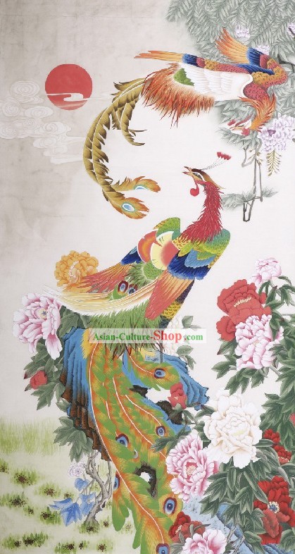 Traditional Chinese Phoenix Paintings/Phoenix Peony Painting