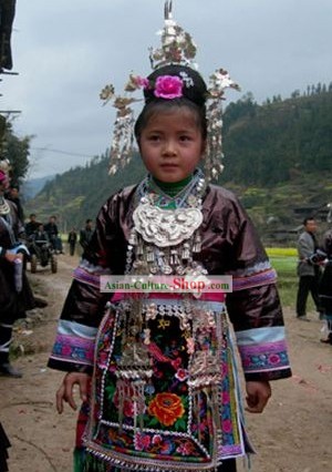 Chinese Dong Minority Silver and Dress Set