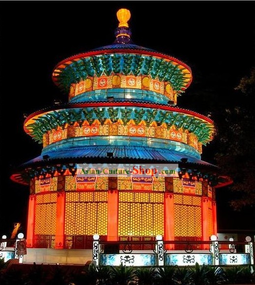 天国のランタンセットの神殿まで中国の伝統手作りエレクトリックライト