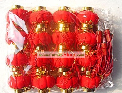 中国の伝統的ラッキーレッドランタン16個セット/ミニチュア提灯