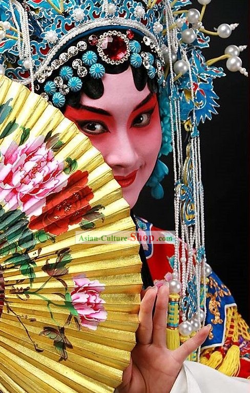 Traditionelle Chinesische Pfingstrose Handmade Opera Fan