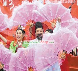 Китайский традиционный Большой танец с веером Цветок
