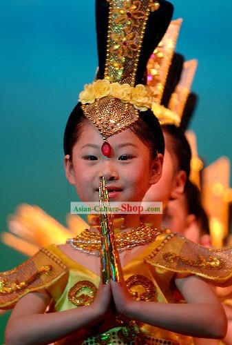 Chinese Ancient Palace Fei Tian Dance Costumes Complete Set for Children