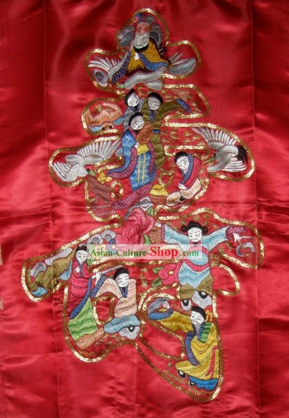 Chinese Traditional Embroidery Handicraft - Nine Stars Offer Birthday Felicitations