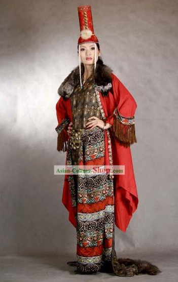 China Minority Traditional Clothing and Hat Complete Set