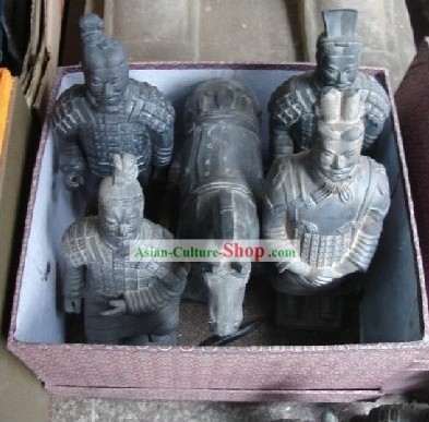 Chinesa Xian de terracota Figuras cinco estátuas Set