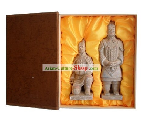 Chinesischen Xian Terrakotta-Figuren zwei Statuen Set