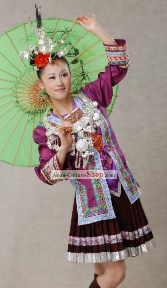 Chinese Traditional Miao Minority Clothing Complete Set