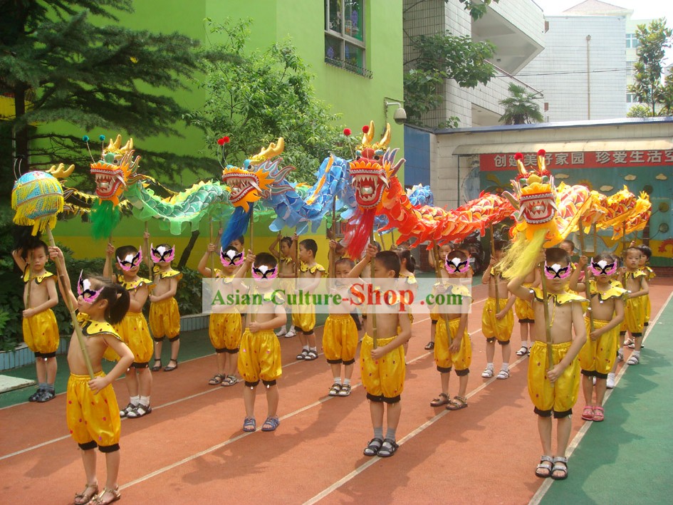 Chinese Traditional Kids Dragon Costumes Complete Set