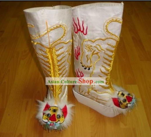 Chinese Classical Handmade Embroidered Tiger Boots