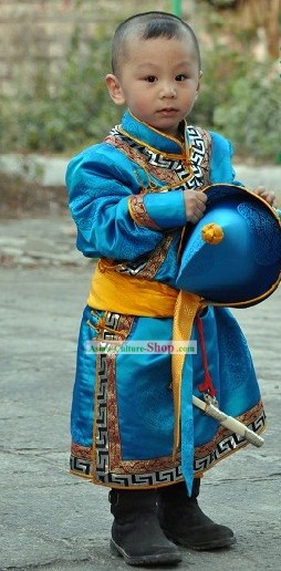 Chinese Children Mongolian Costumes Complete Set