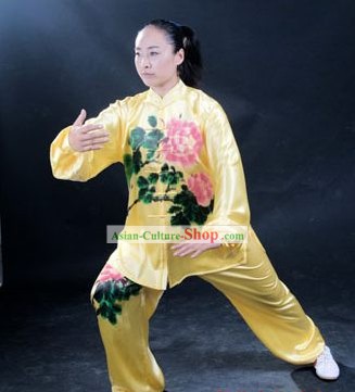 Professionelle Martial Arts Original-Pfingstrose Painting Silk Uniform Komplett-Set