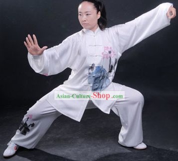 Professional Martial Arts Original Lotus Painting Silk Uniform Complete Set