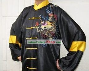 Top Stickerei Dragon Chinese Wushu Silk Uniform