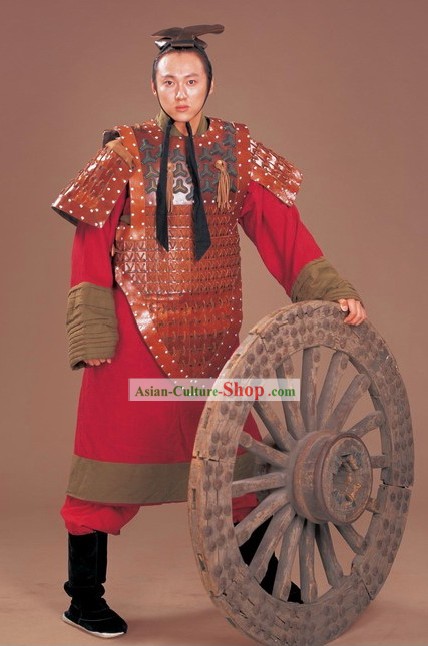 Traditional Chinese Ancient General Armor and Helmet Complete Set