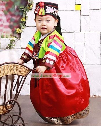 Traditional Korean Baby Birthday Hanbok Dress Complete Set