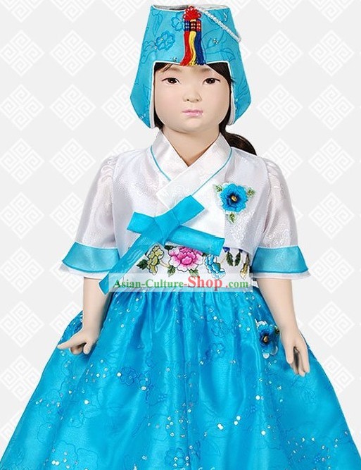 Traditional Korean Birthday Hanbok Set for Girls