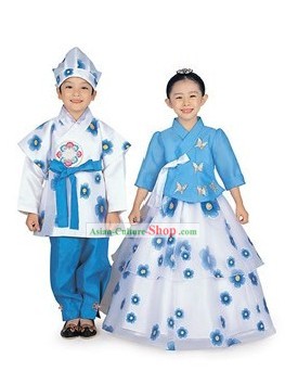 Traditional Korean Children Hanbok 2 Sets for Boys and Girls