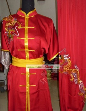 Pure Silk Embroidered Dragon Tai Chi Clothing