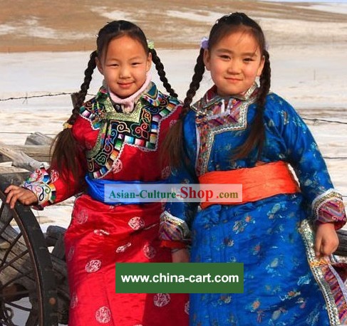 Mongolian Dance Costumes and Hat Complete Set for Children