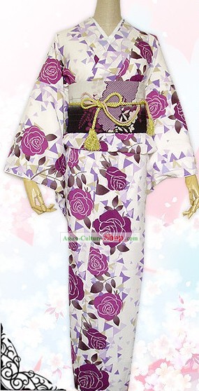 Japanese Kimono Dress Belt Geta and Socks Complete Set