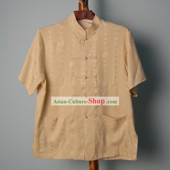 Caligrafia chinesa camisa dos homens
