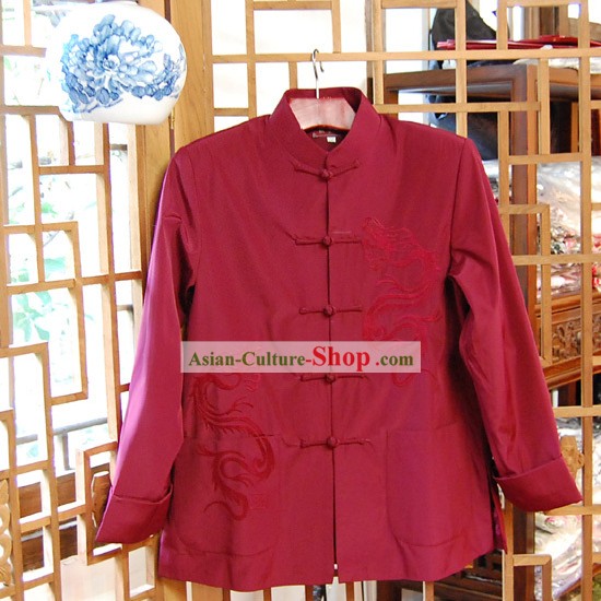 Blusa clásica china tradicional mandarín para tiempos Dragón Man-