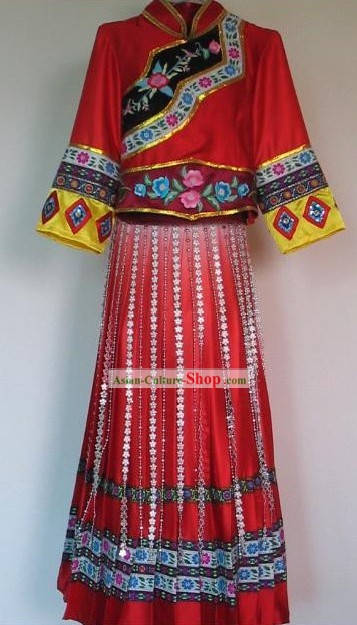 Chinese Traditional Minority Dance Costume Set