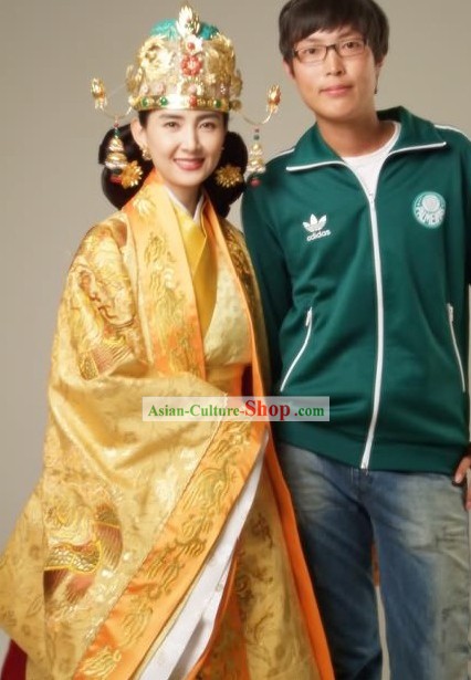 Ancient Korean Empress Costumes and Phoenix Crown Set