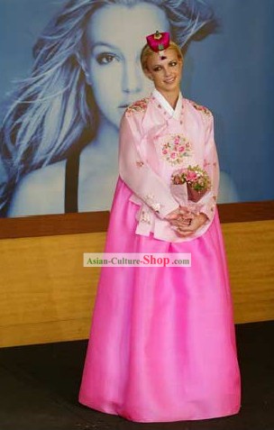 Traditional Korean Embroidered Hanbok Dress