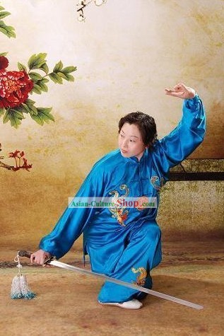 Double Phoenix Embroidery Kung Fu Dress Complete Set