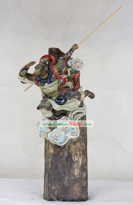 Monkey King Shiwan Ceramics Figurine