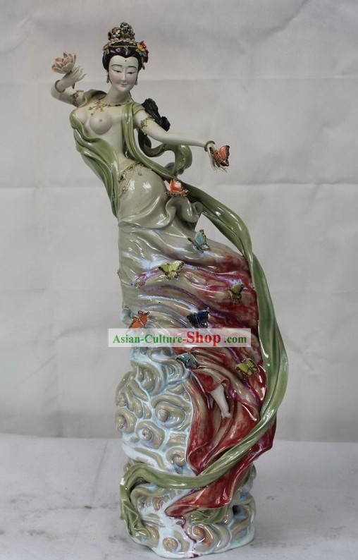 Ancient Chinese Fairy Shiwan Ceramic Figurine