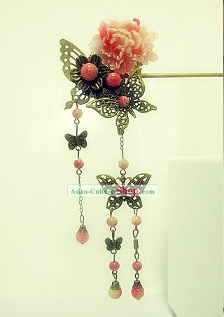 Chinese Classic Handmade Butterfly and Flower Hairpin