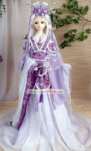 Classic Purple Imperial Dance Costume and Hair Accessories