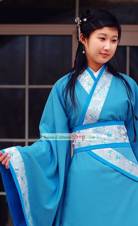 Ancient Chinese Blue Princess Costumes