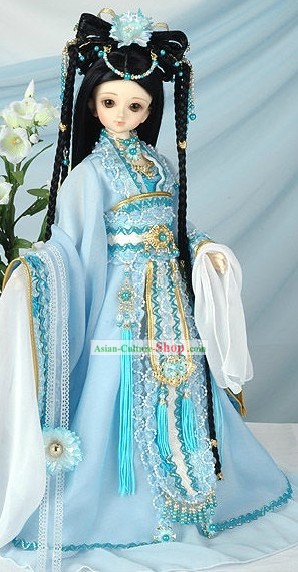 Ancient Chinese Princess Headpiece and Costumes Complete Set