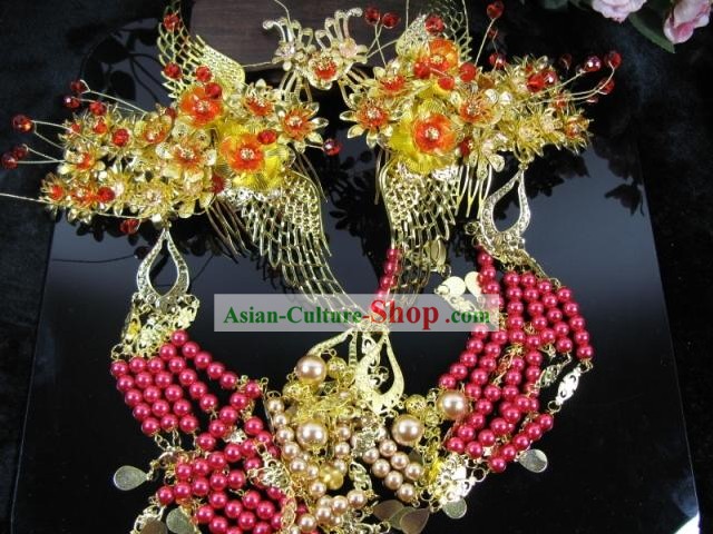 Traditional Chinese Phoenix Wedding Hair Ornaments Set