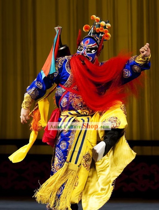 Chinese Peking Opera Costume and Helmet Set