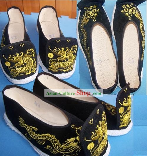 Chinese Classical Hand Made Hanfu Dragon Shoes