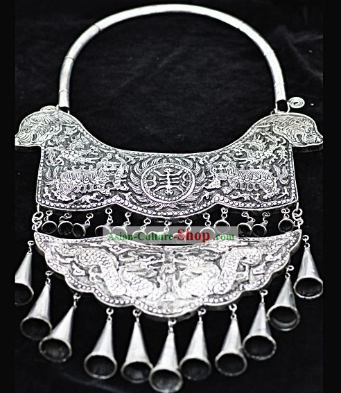 Chinese Hand Made Two Layers Miao Silver Chaplets