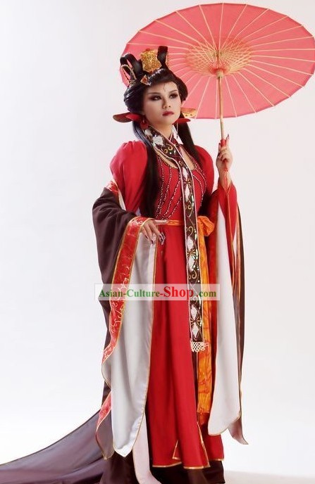 Chinese Ancient Princess Clothing and Hair Ornaments Set