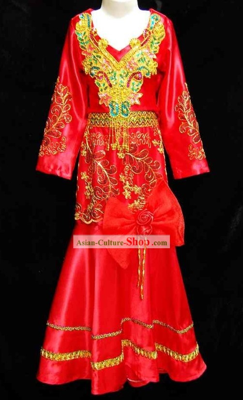 Thailand Red Dance Costume for Children