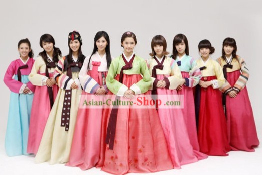 Ancient Korean Hanbok Nine Sets for Women
